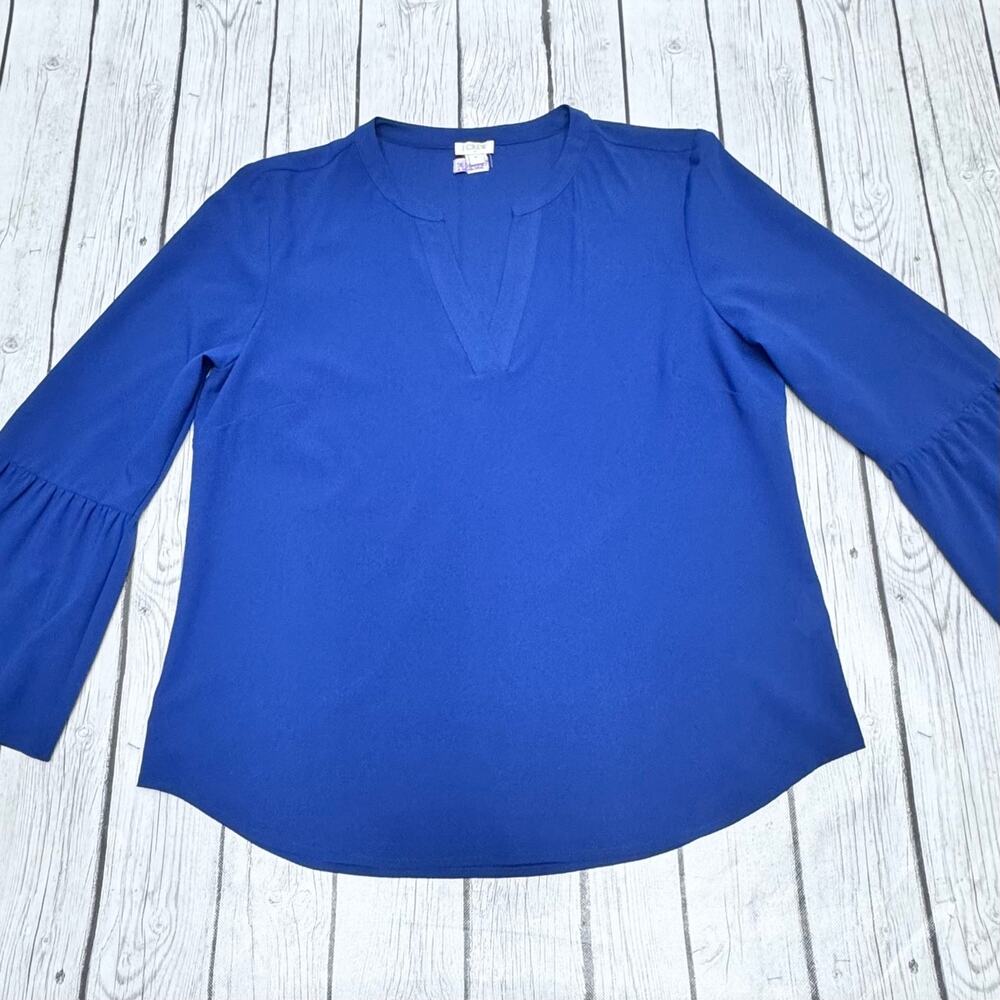 J.Crew Royal Blue Bell Sleeve Top Size Medium Top